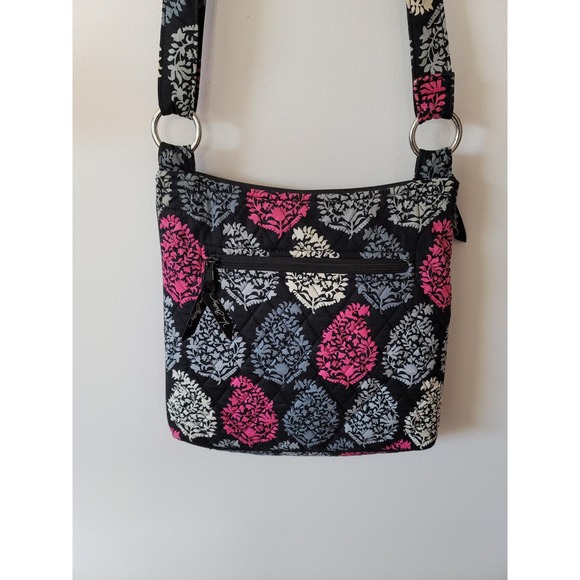 Vera Bradley Hipster Purse Gray Black and Pink - Picture 5 of 5